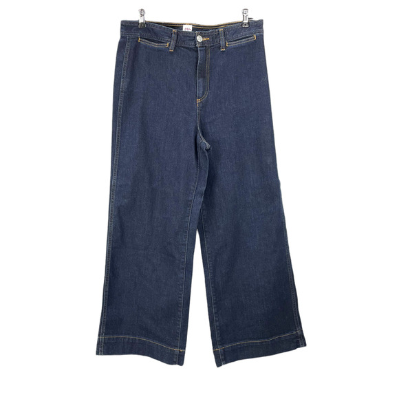 Gap High Rise Wide Leg Cropped Denim Jeans Size 10/30 - Picture 1 of 6